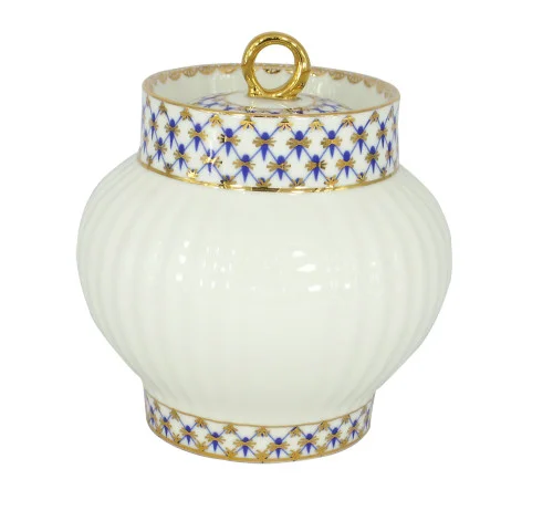 Cobalt Net Sugar Bowl, Wave Shape Cobalt Net Sugar Bowl, Wave Shape — photo 1 of 3