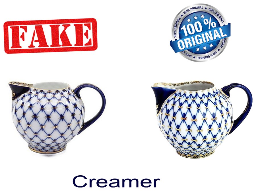 Fake and original Cobalt Net creamer
