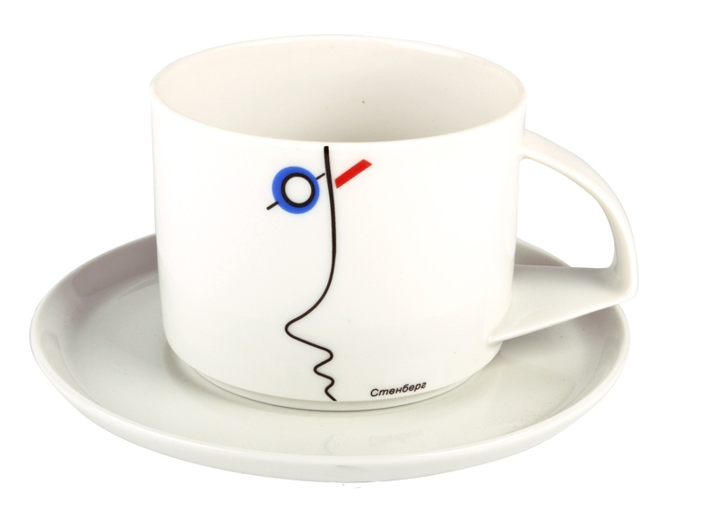 Tea Cup and Saucer Suprematism Stenberg 10 oz/295 ml