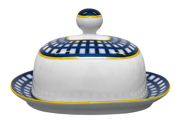 Butter Holder Dish Quattro Cobalt Cell Lomonosov Porcelain