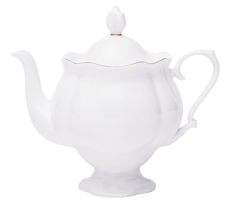 Lomonosov Porcelain Teapot Golden Ribbon Natasha 4.5 Cups 30.4oz/900ml