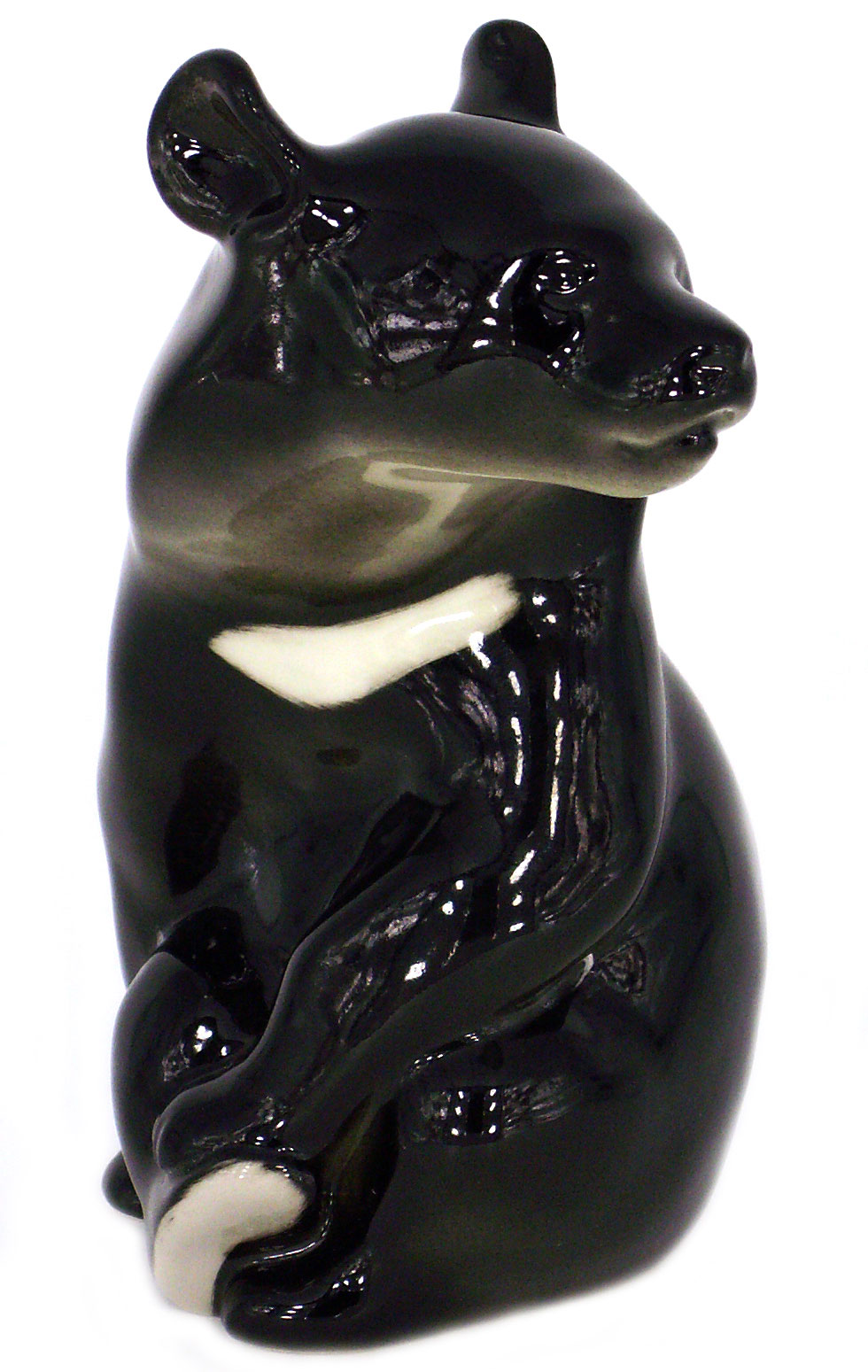 Asian Bear Black Lomonosov Porcelain Figurine