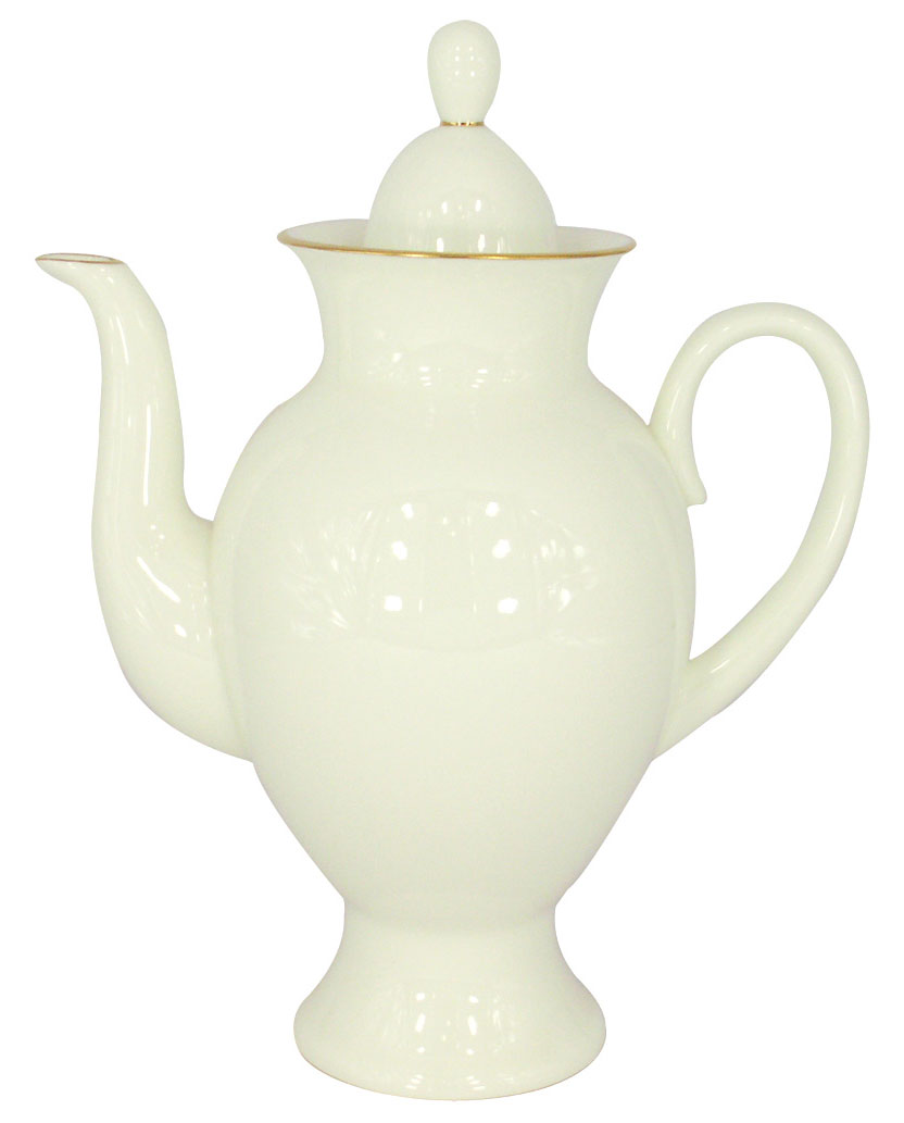 Lomonosov Porcelain Coffee Pot Gold Ribbon 21.3 oz Bone China 