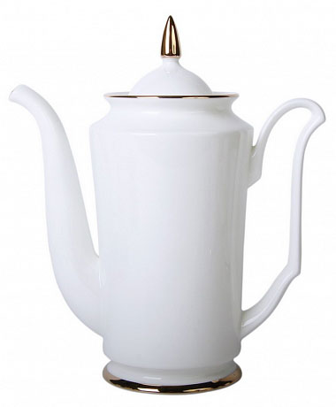 Lomonosov Porcelain Coffee Pot Golden Ribbon 23.3 oz Bone China 