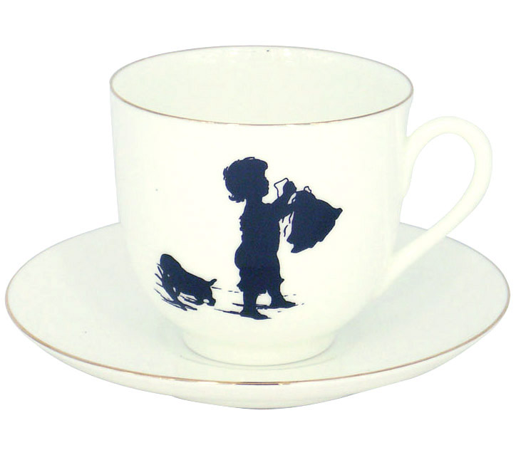 Bone China Cup and Saucer Little Boy Helper 6.1 fl.oz/180ml