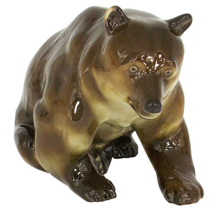 Brown Bear BIG & REAL Lomonosov Porcelain Figurine