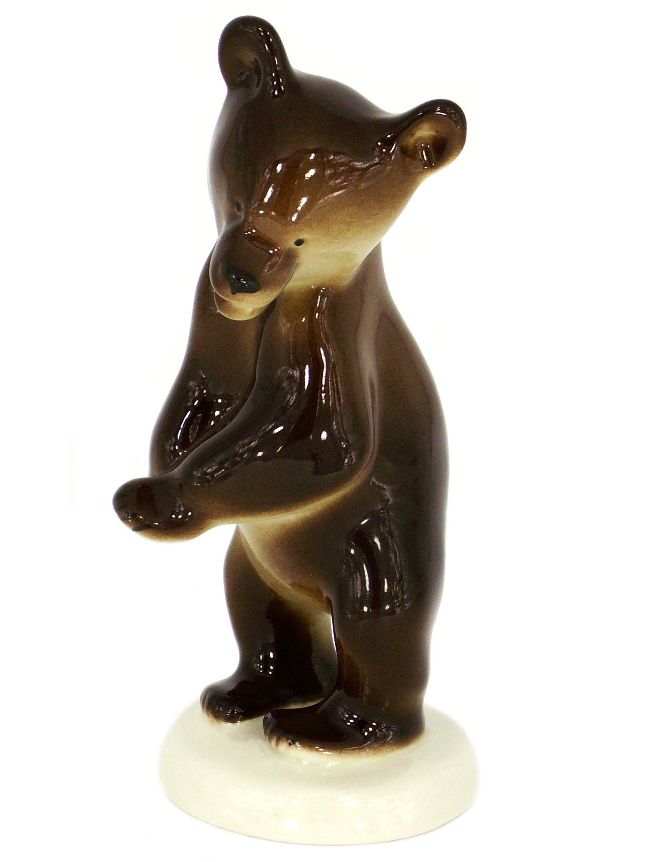 Brown Bear Baby Dancing Lomonosov Porcelain Figurine