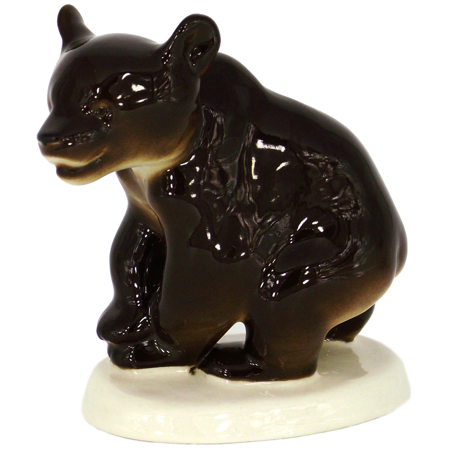 Brown Bear Walking Lomonosov Porcelain Figurine