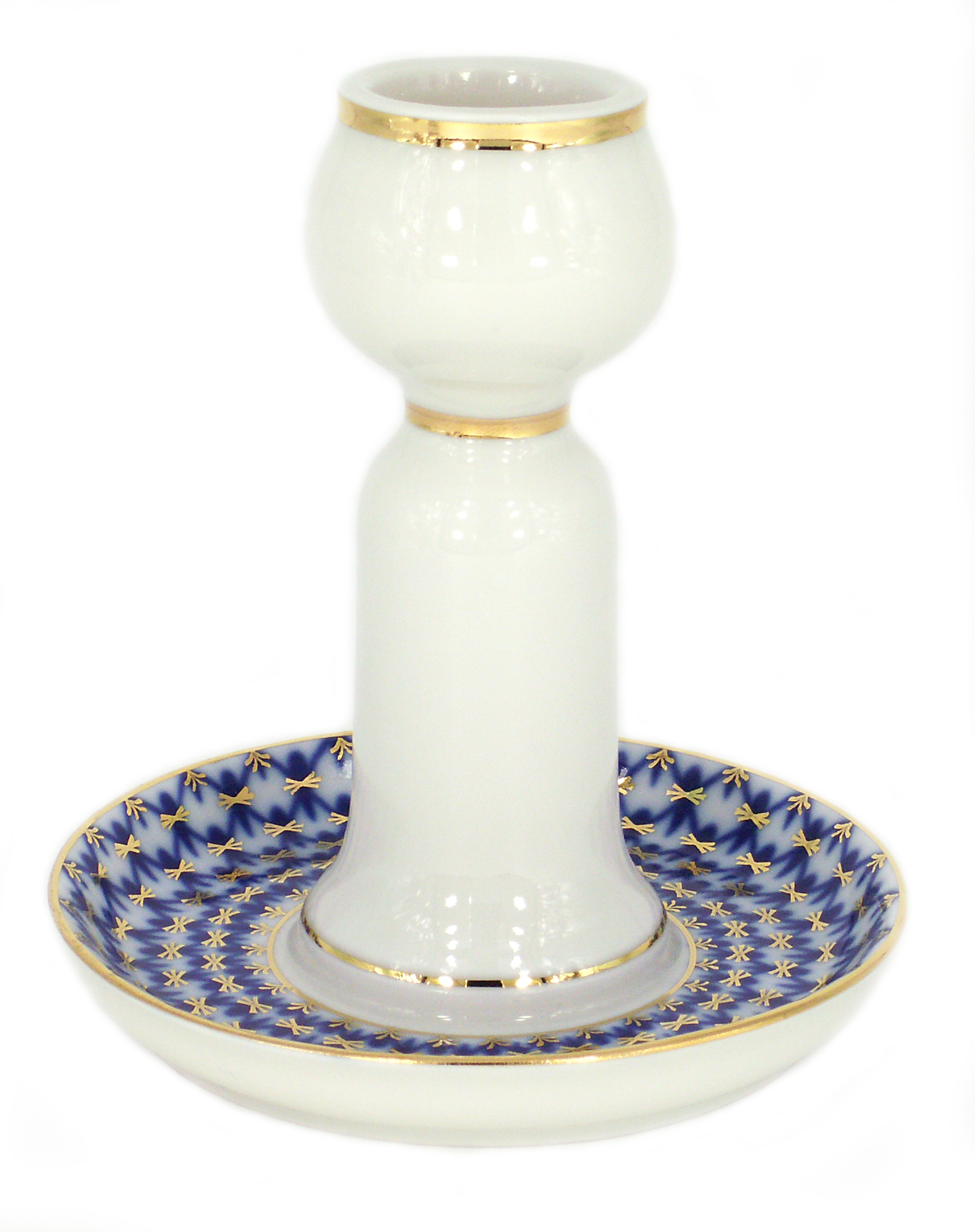 Lomonosov Porcelain Candle Holder Cobalt Net 1 Stick