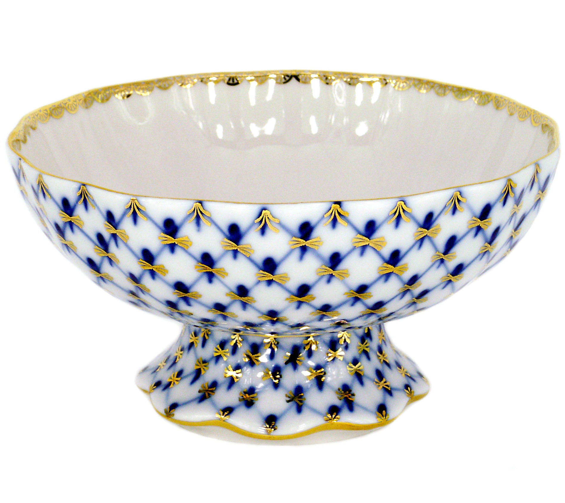 Lomonosov Porcelain Candy Ice Cream Vase Cobalt Net 10.1 fl.oz/325 ml