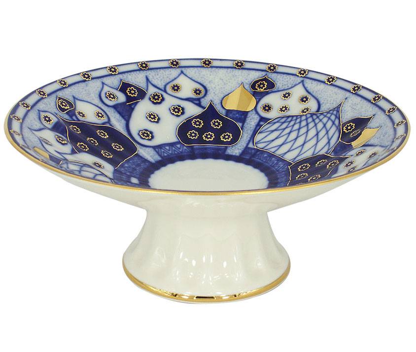 Lomonosov Porcelain Candy Vase Chuch Bells 7.6" D