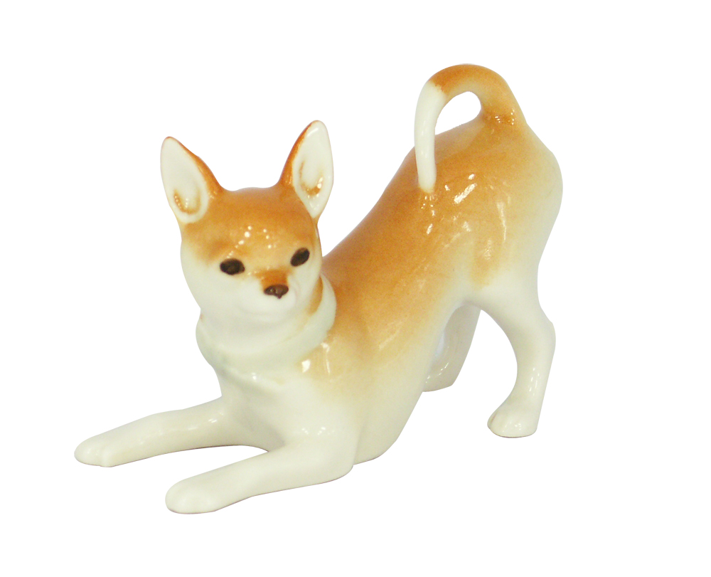 Chihuahua Dog Playing Lomonosov Porcelain Figurine