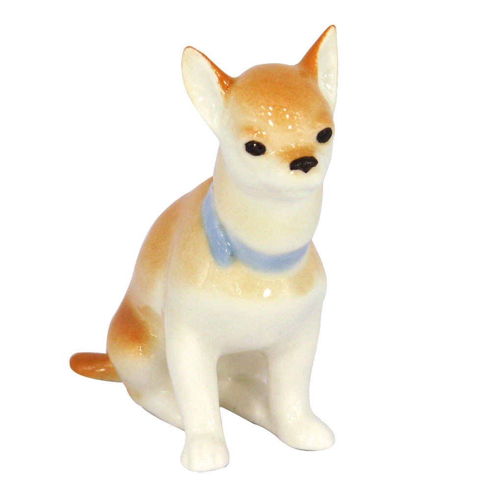 Chihuahua Dog Sitting Lomonosov Porcelain Figurine