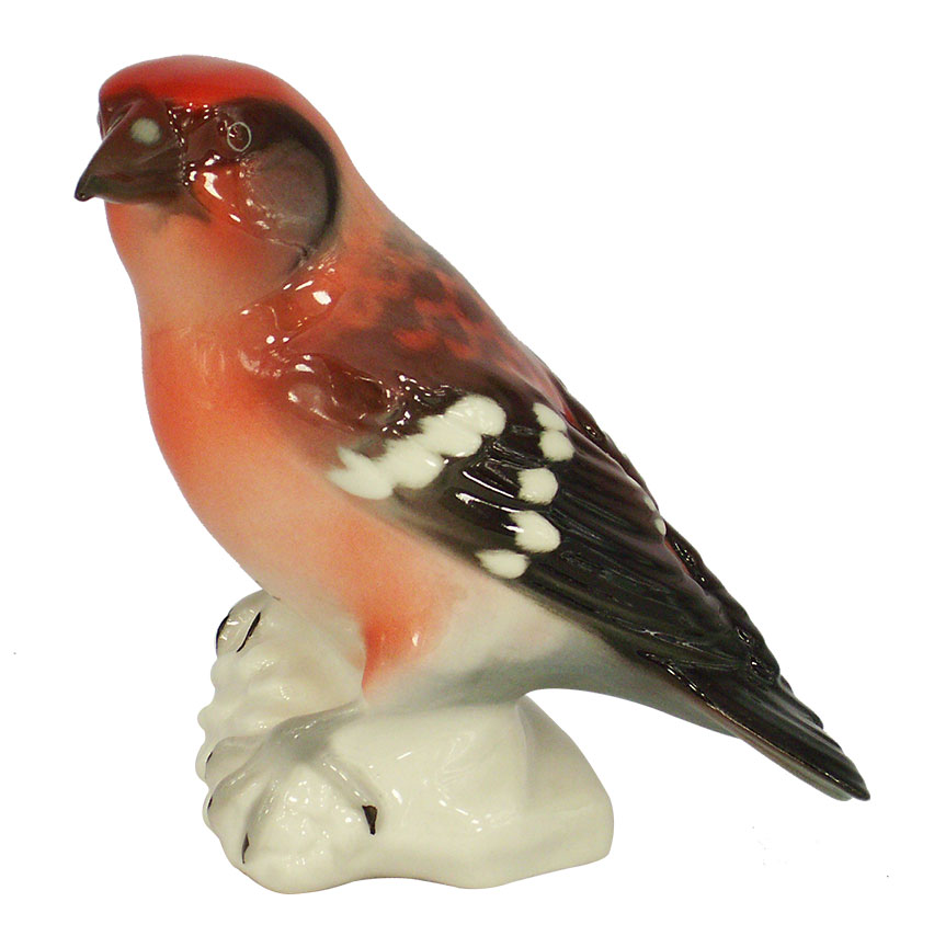 Crossbill Bird Lomonosov Porcelain Figurine