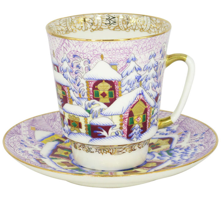 Cup and Saucer Bone China May Winter Day 5.6 fl.oz/165 ml