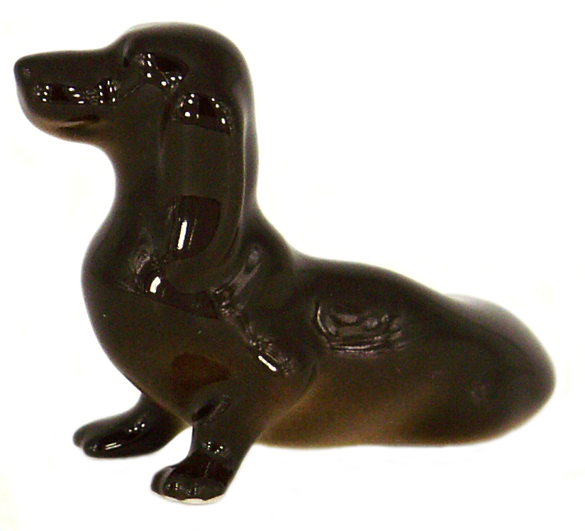 Dachshund Little Dog Brown Colored Lomonosov Figurine