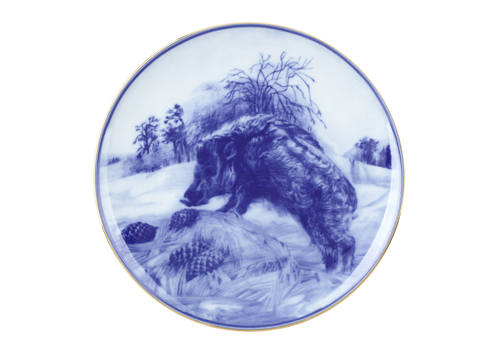 Decorative Wall Plate 2019 Year of PIG Wild Boar (1) 7.7"/195 mm
