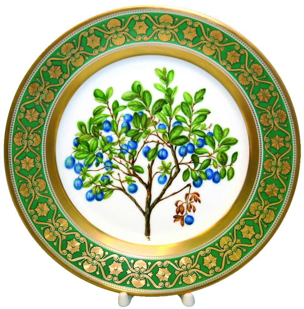Decorative Wall Plate Blueberries 10.4"/265 mm Lomonosov Porcelain