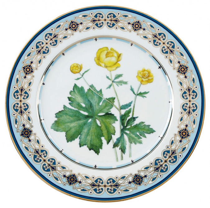 Decorative Wall Plate Trollius Lomonosov Porcelain