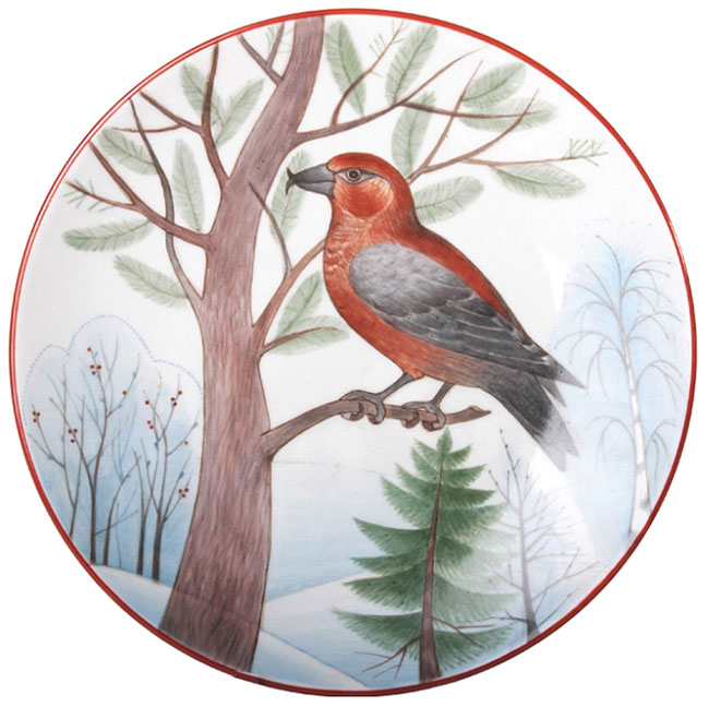 Decorative Wall Plate Parrot Сrossbill 7.7"/195 mm Lomonosov Porcelain