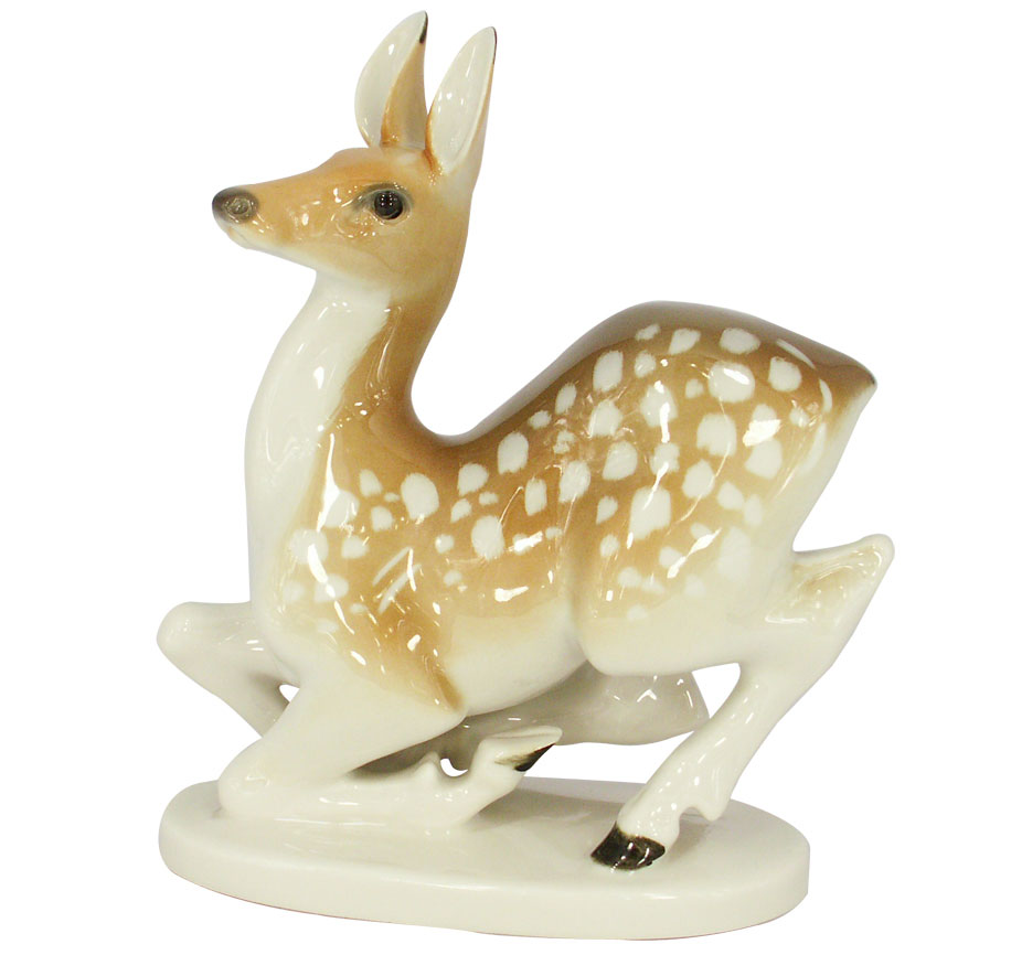 Deer Doe Lomonosov Porcelain Figurine