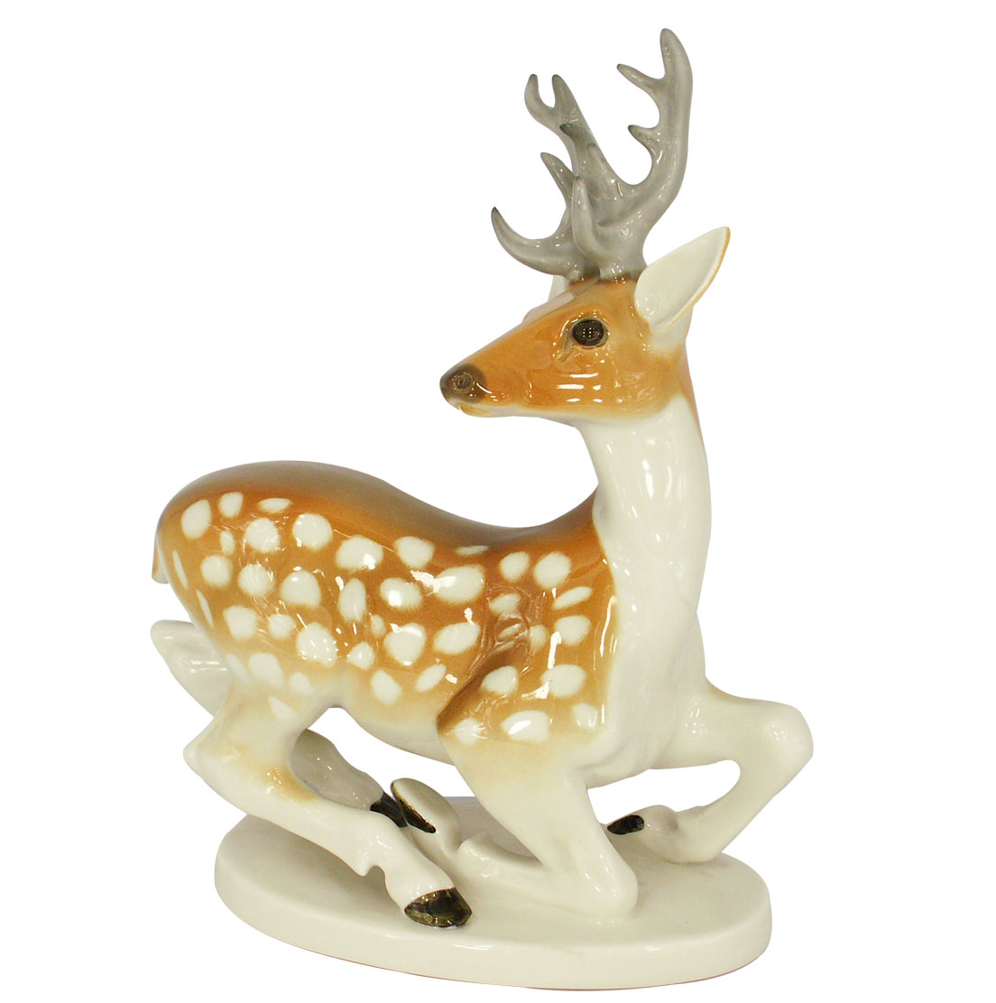 Deer with Horns Lomonosov Porcelain Figurine