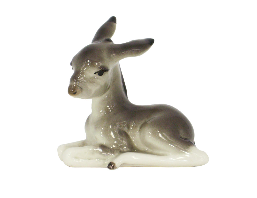 Donkey Lying Lomonosov Porcelain Figurine