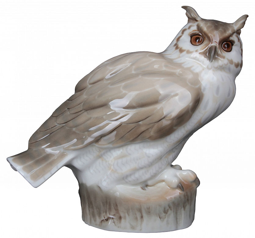 Eagle-Owl Lomonosov Porcelain Figurine