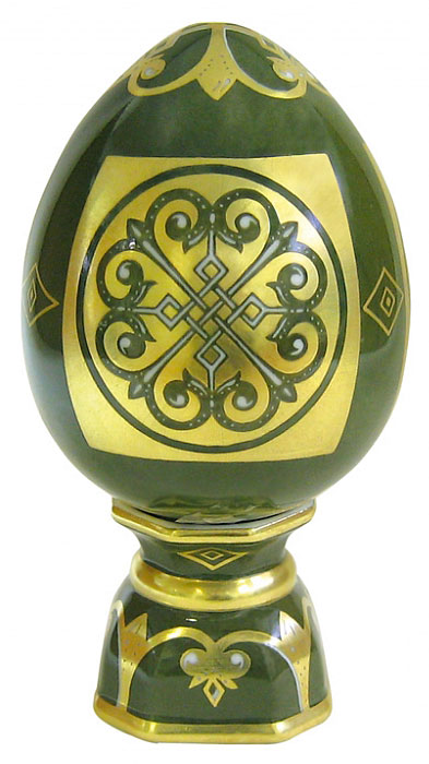 Easter Egg on Stand Byzantium 22 karat Gold Lomonosov Porcelain
