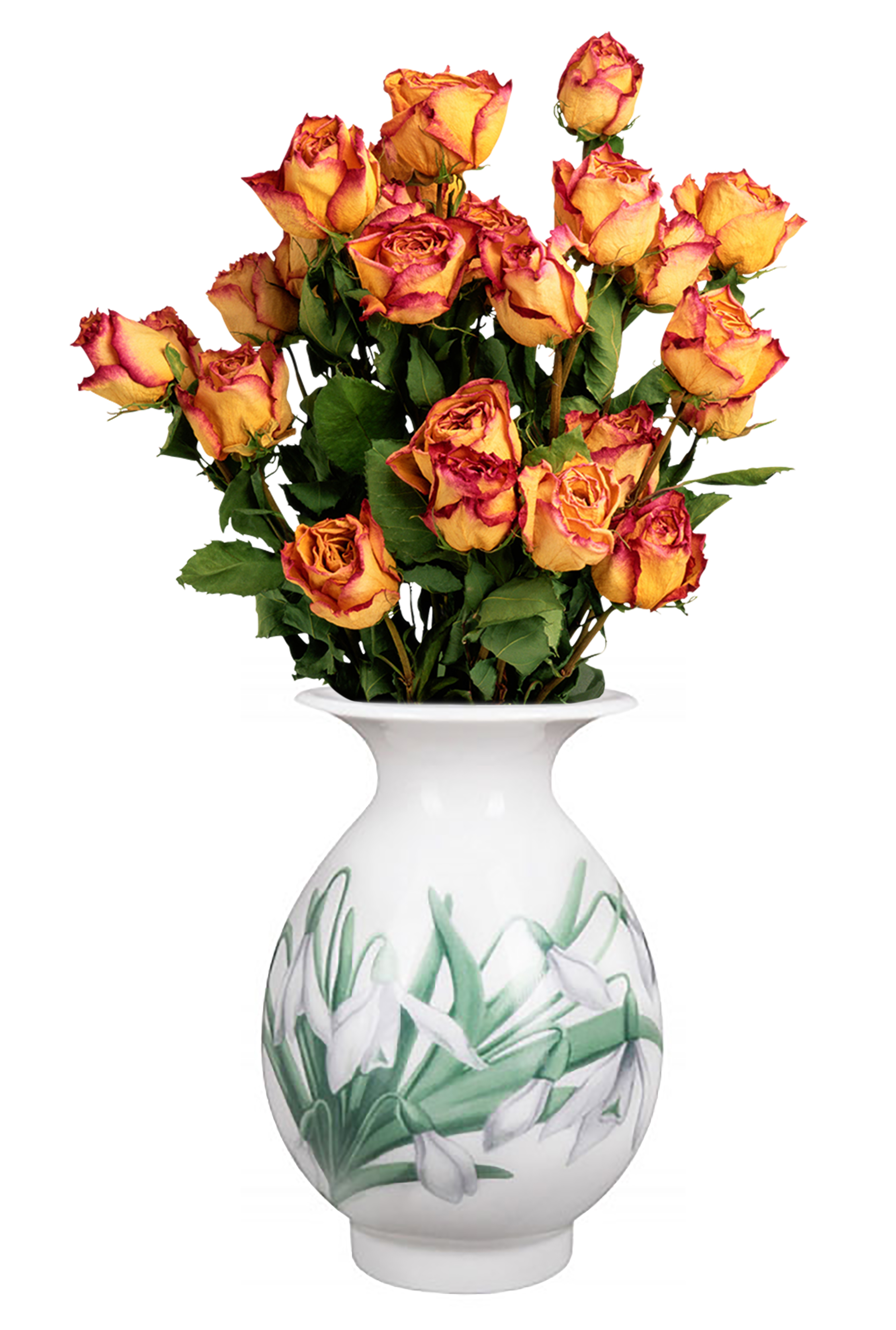 Flower Vase Birch Spring Snowdrops Lomonosov Porcelain