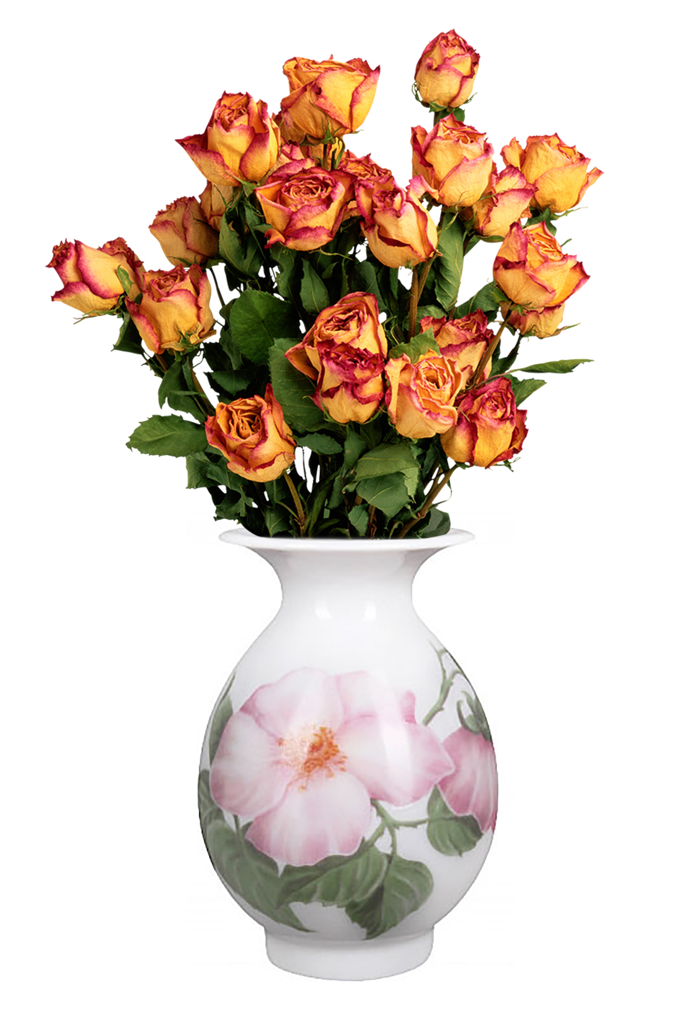Flower Vase Birch Wild Dog-Rose Lomonosov Porcelain
