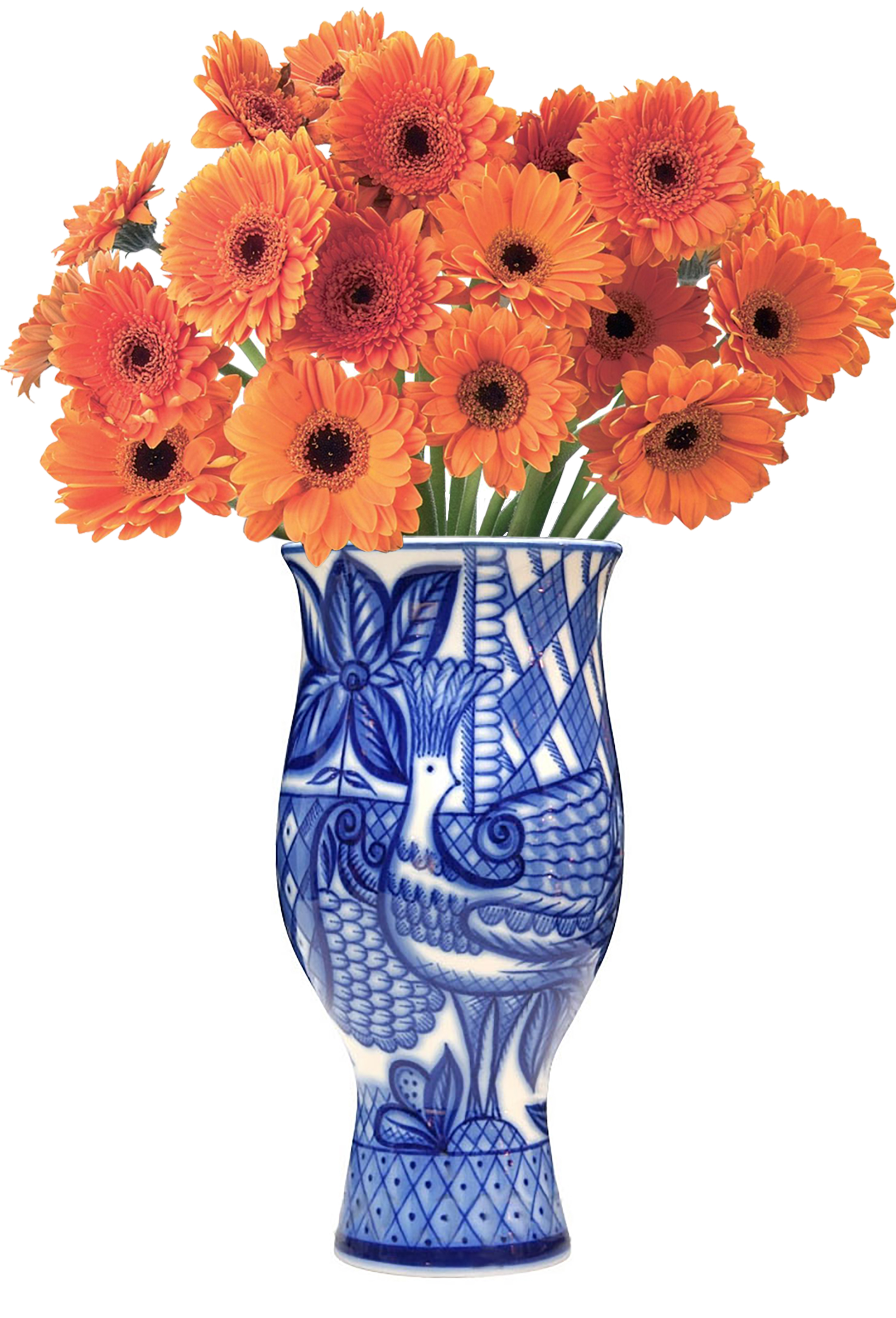 Flower Vase Blue Bird Lomonosov Porcelain