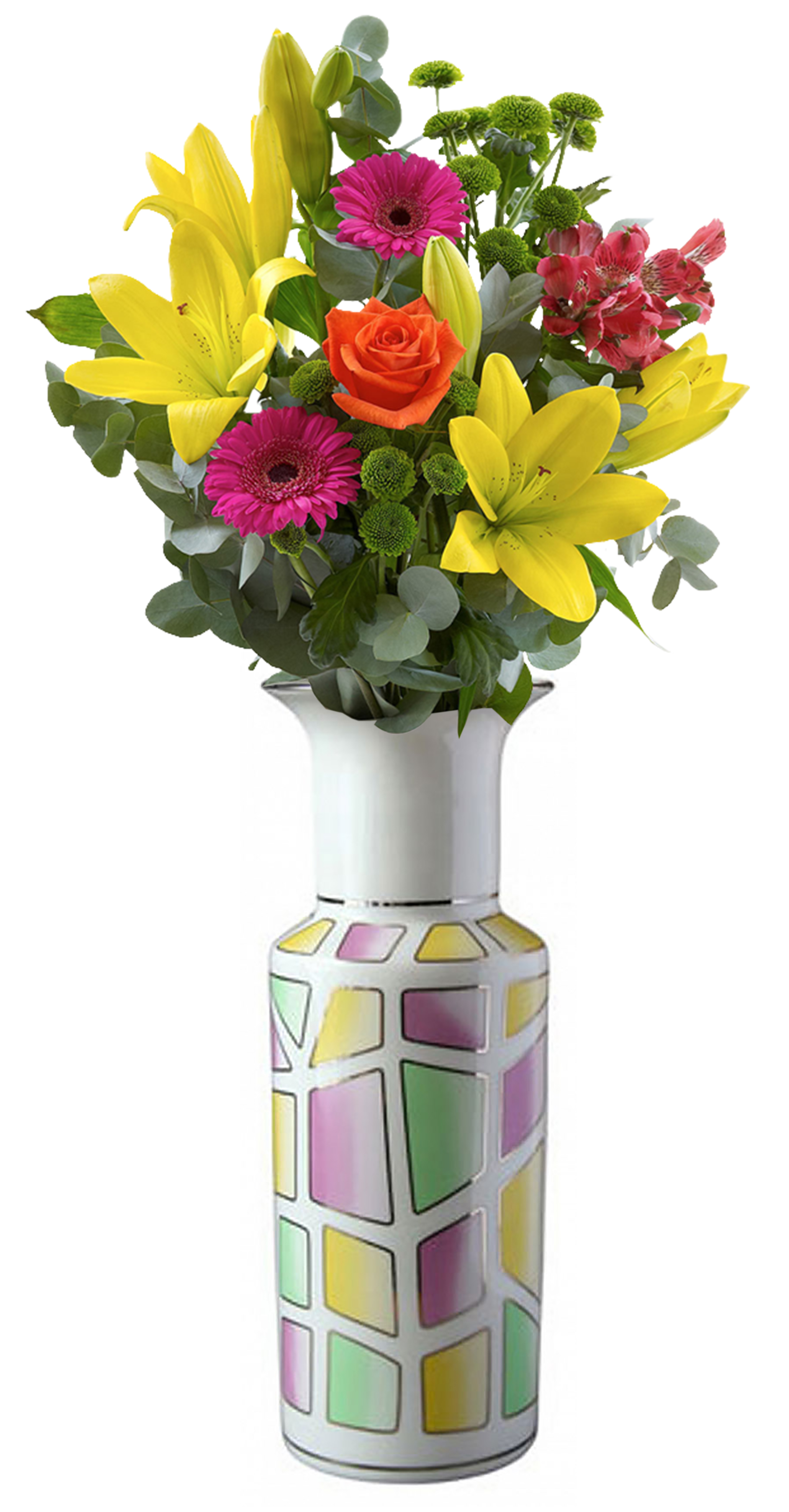 Flower Vase Cylinder Style Bright Design Lomonosov Porcelain