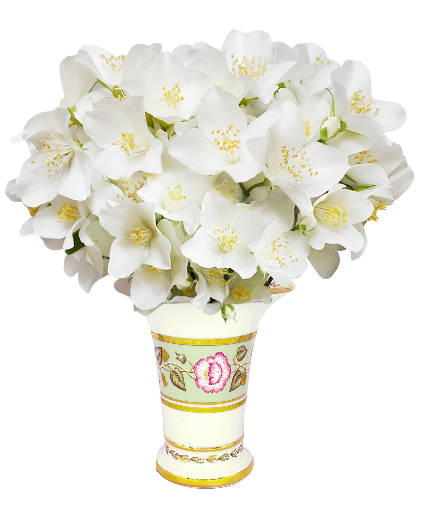 Flower Vase Empire Style Jade Background Lomonosov Porcelain