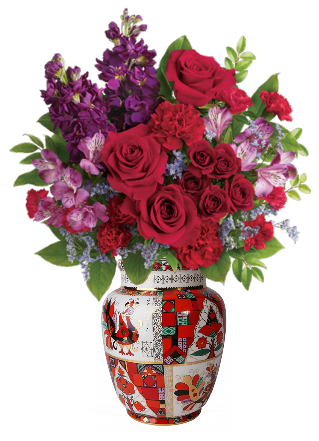 Flower Vase Magic Fire-Bird Lomonosov Porcelain