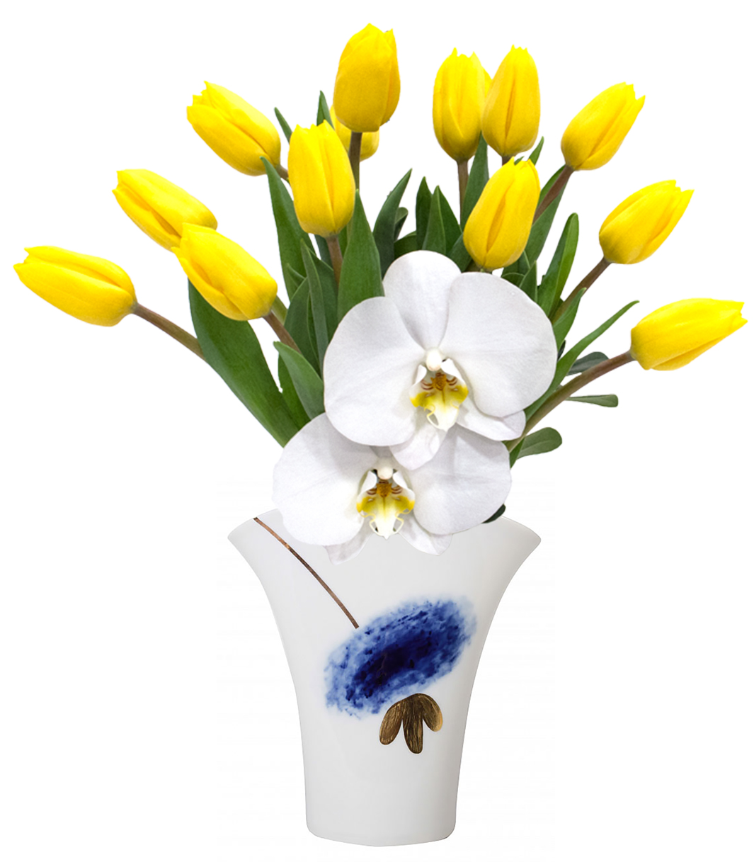 Flower Vase Morning Flower Blue Lomonosov Porcelain