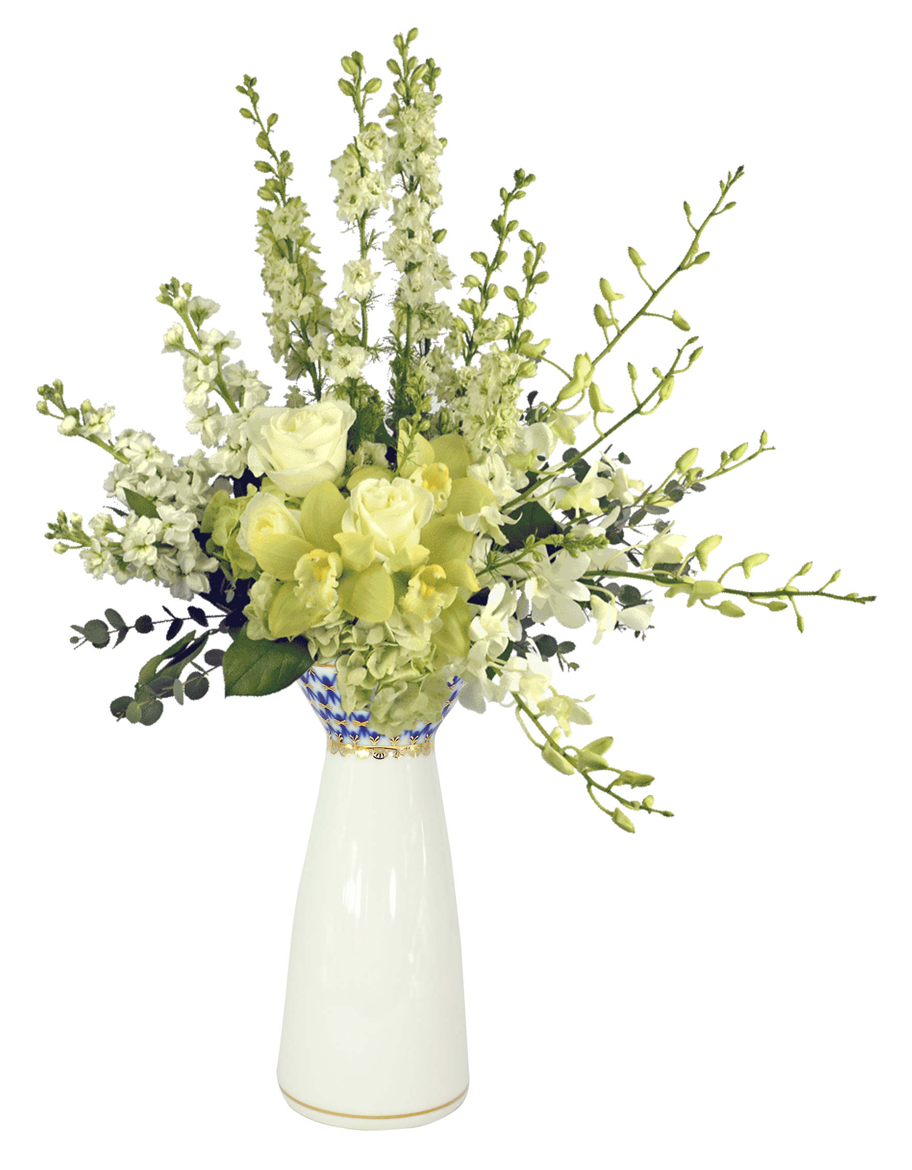 Lomonosov Porcelain Flower Vase Cobalt Net 6.3"