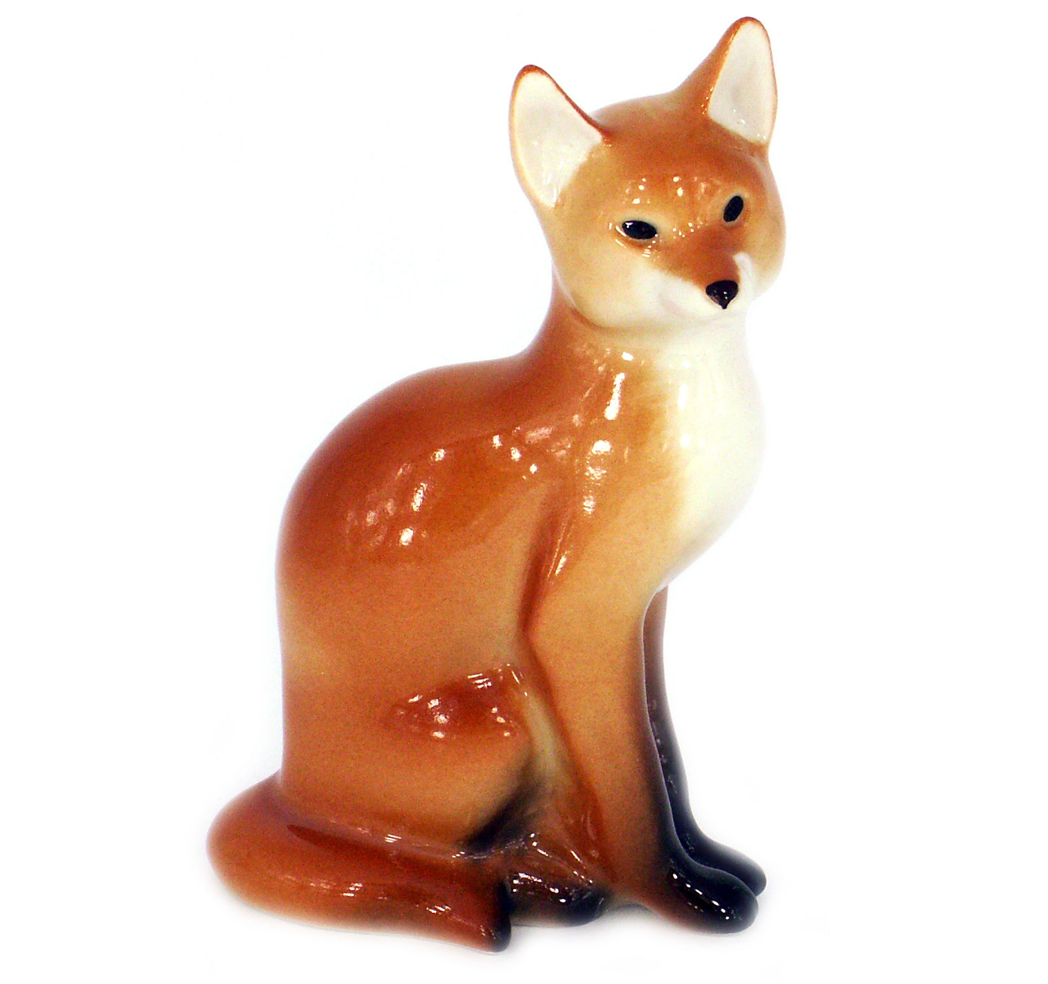 Fox Sitting Lomonosov Porcelain Figurine