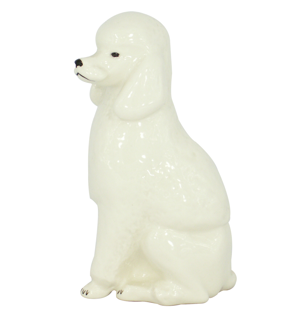 King Poodle Dog White Colored Lomonosov Figurine