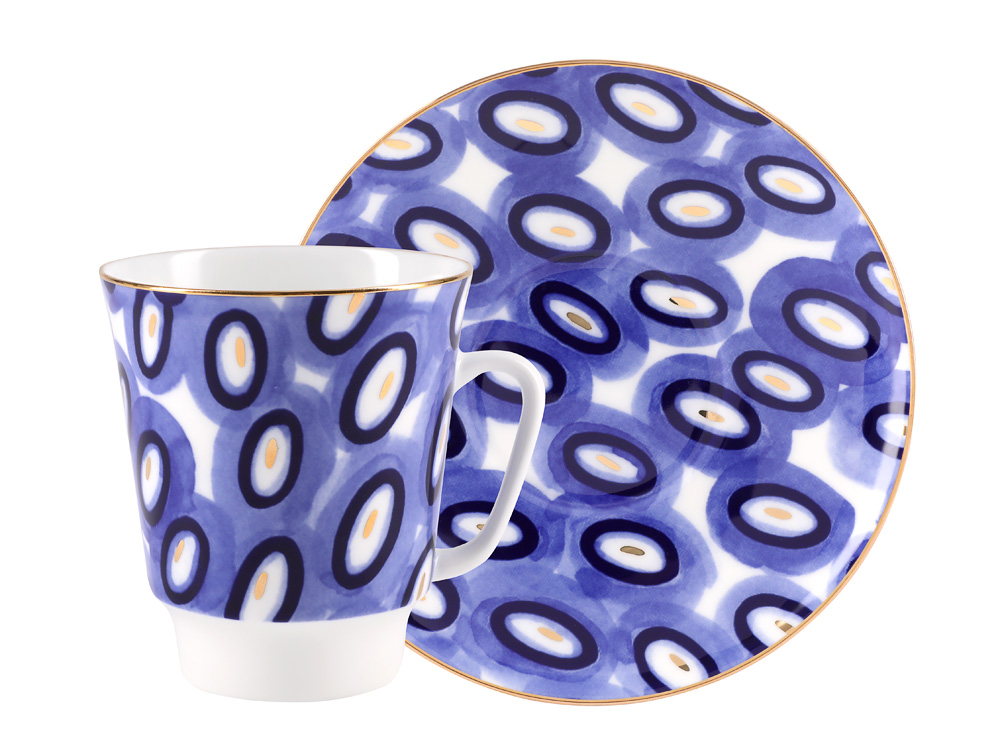 Lomonosov Bone China Porcelain Coffee Cup May Cheer 5.6 fl.oz/165 ml 2 pc