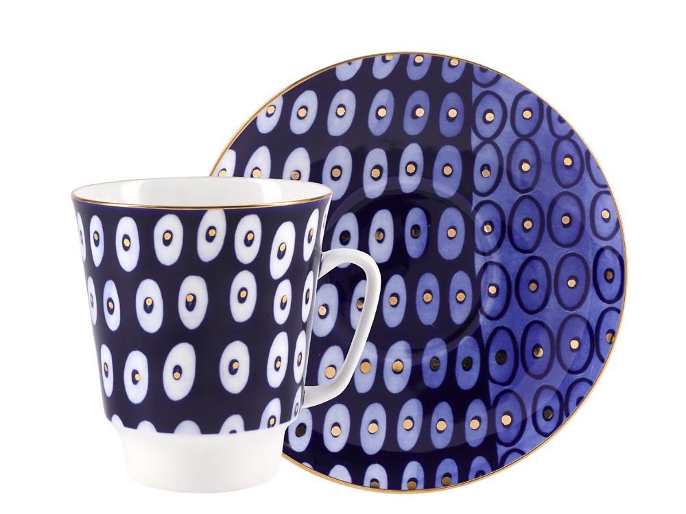 Lomonosov Bone China Porcelain Coffee Cup May Clear 5.6 fl.oz/165 ml 2 pc