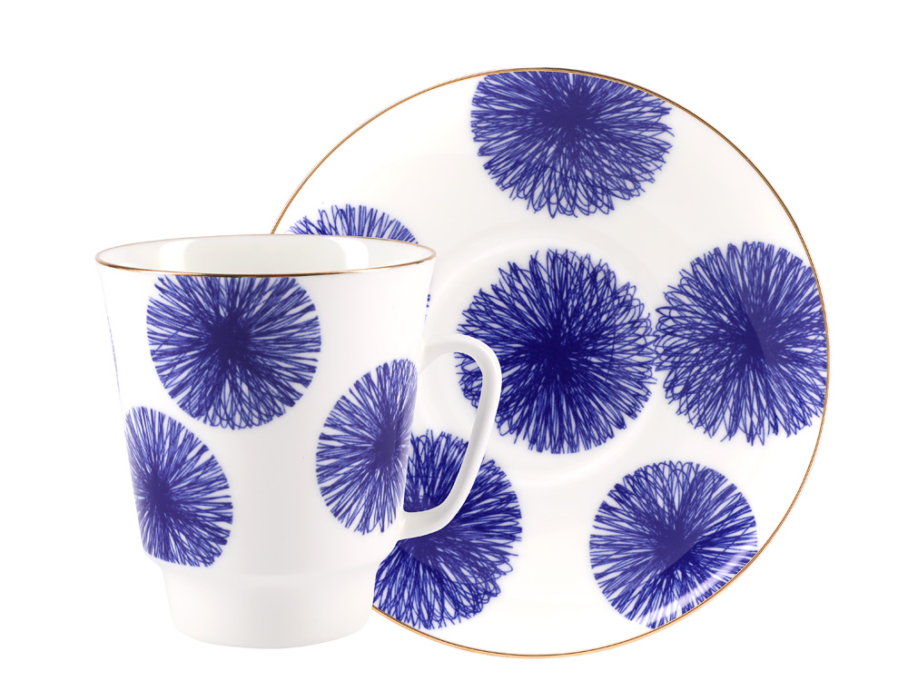 Lomonosov Bone China Porcelain Coffee Cup May Fresh 5.6 fl.oz/165 ml 2 pc