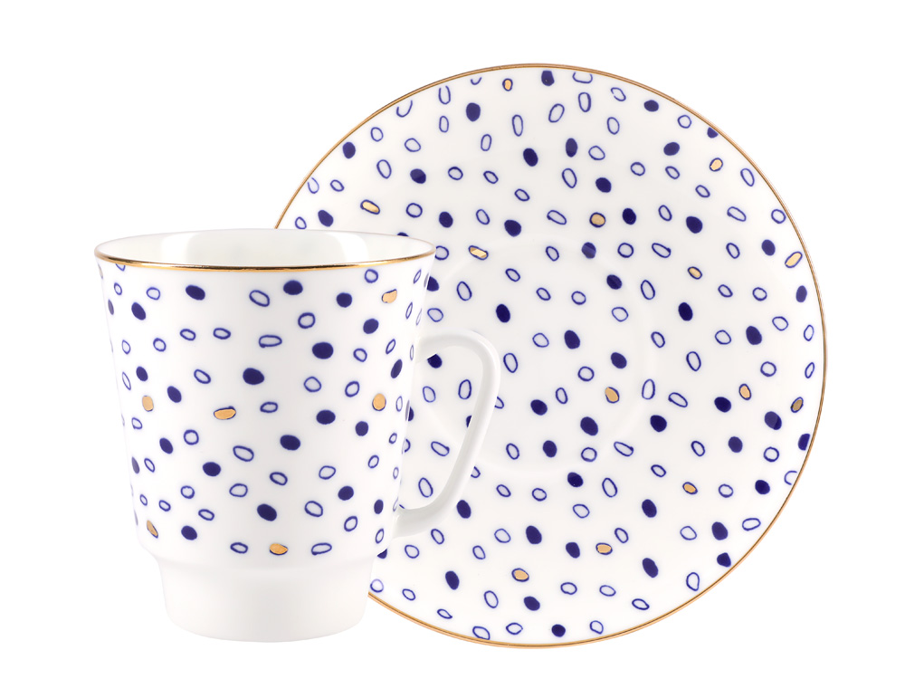 Lomonosov Bone China Porcelain Coffee Cup May Glare 5.6 fl.oz/165 ml 2 pc
