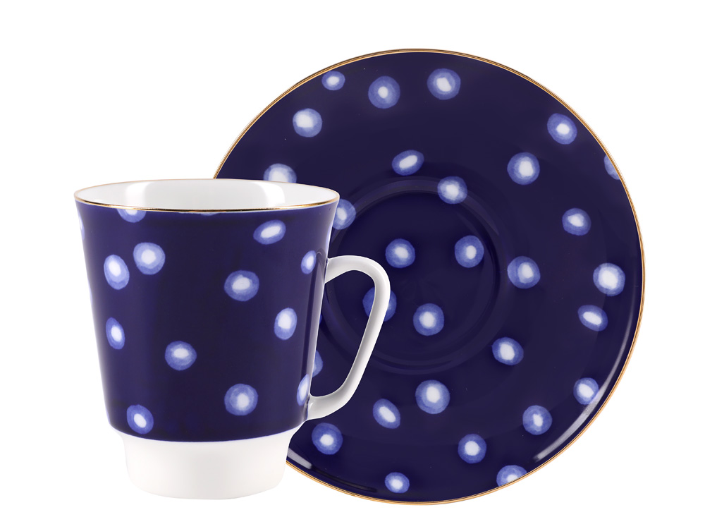 Lomonosov Bone China Porcelain Coffee Cup May Pulse 5.6 fl.oz/165 ml 2 pc