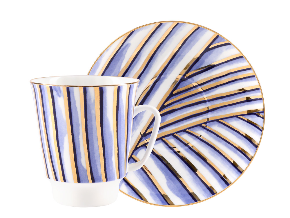 Lomonosov Bone China Porcelain Coffee Cup May Pure 5.6 fl.oz/165 ml 2 pc