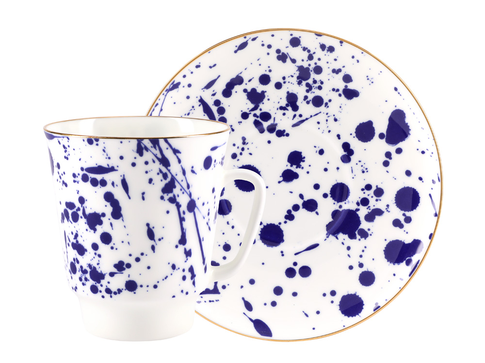 Lomonosov Bone China Porcelain Coffee Cup May Splash 5.6 fl.oz/165 ml 2 pc