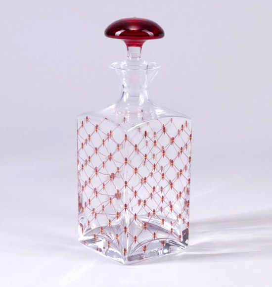 Lomonosov Glass Cognac Decanter Red Net 33.8 oz/1000ml