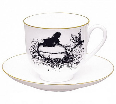 Bone China Cup and Saucer Dragonfly 6.1 fl.oz/180ml