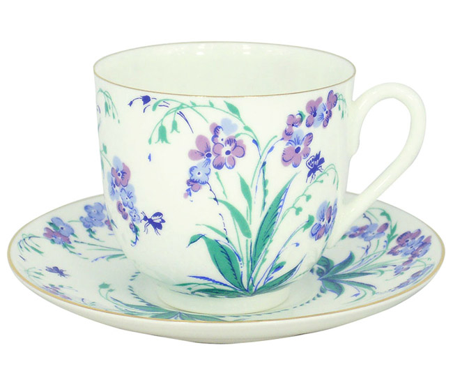 Bone China Cup and Saucer Tiny Forget Me Not 6.1 fl.oz/180ml