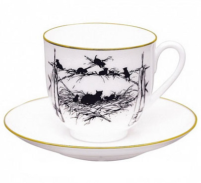 Bone China Cup and Saucer Kittens 6.1 fl.oz/180ml